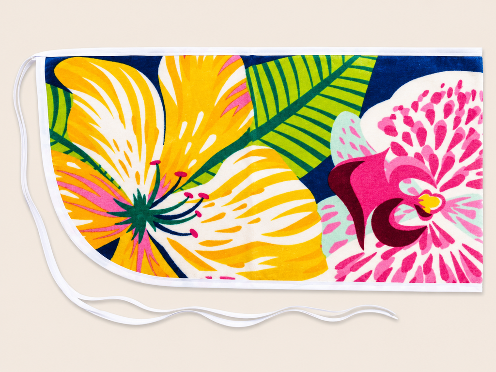 Hawaiian Orchids- Beach Towel Wrap Skirt