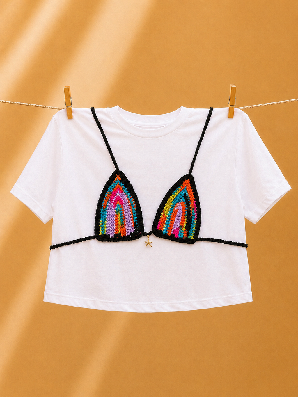 Crochet Bikini Shirt- Chapina & Black