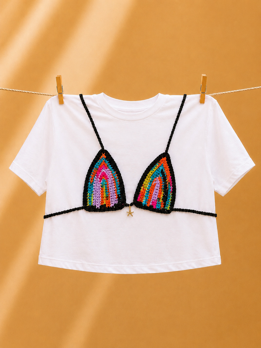 Crochet Bikini Shirt- Chapina & Black