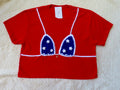 Crochet Bikini Shirt- Red, White, & Boom