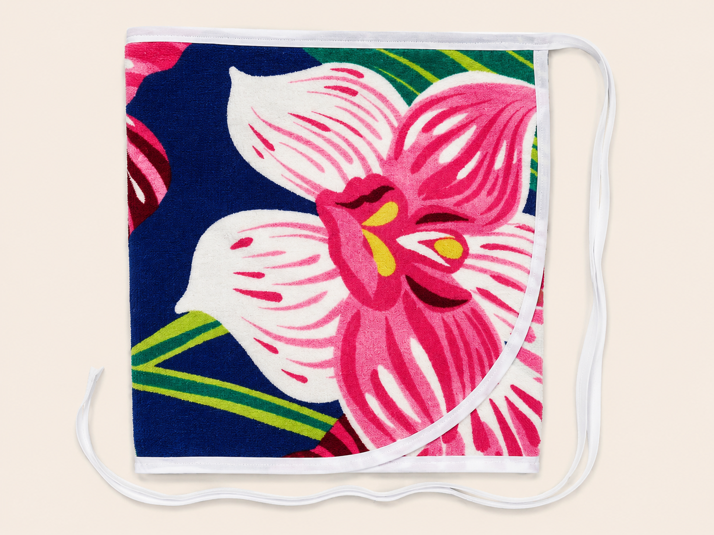 Hawaiian Orchids- Beach Towel Wrap Skirt