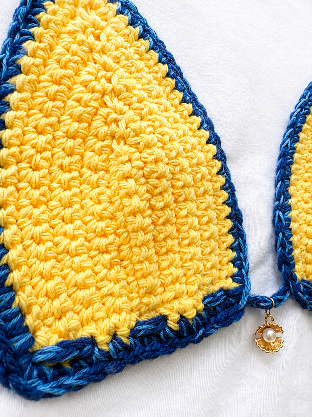 Crochet Bikini Shirt- Yellow & Blue